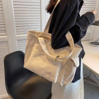 大学生クラスの通勤バッグ大容量ポータブル布バッグ大型バッグレディース 2024 新作キャンバスショルダートートバッグ