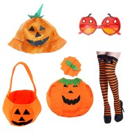 ハロウィンコスチューム カボチャ服 マント マント カチューシャ ヘッドバンド 帽子 マスク メガネ 装飾小道具セット