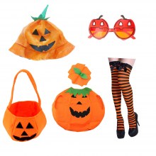 ハロウィンコスチューム カボチャ服 マント マント カチューシャ ヘッドバンド 帽子 マスク メガネ 装飾小道具セット