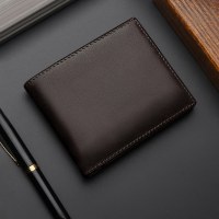 クラシックウォレット RFID 盗難防止ブラシ ビジネステクスチャー マルチカードスロット 高級感のあるメンズ用ショート三つ折り財布