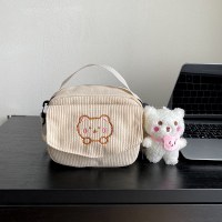 かわいい女の子の小さなショルダーバッグコーデュロイ漫画キャンバスバッグインニッチ高校生
