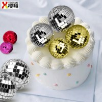 ミラーガラスボールバーレーザーボールディスコステージ結婚式の窓の装飾反射ボールケーキの装飾クリスマス