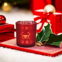 クリスマスガラス燭台結婚式の装飾ガラス古典的なヨーロッパの休日の香りのキャンドルカップ