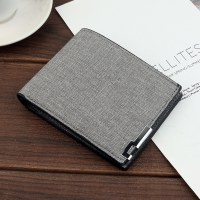 メンズカジュアルファブリックショートウォレットビジネスウォレットメンズウォレットキャンバスドルクリップ