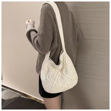 ニットバッグクロスボディバッグ大容量トートバッグ織りショルダーバッグ夏の女性の肥厚ショルダーバッグ
