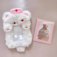 豪華なかわいいカードホルダーキャンパスミールカードバス保護カバー韓国の小さなカードスター追いかけアイドル写真ディスプレイペンダント