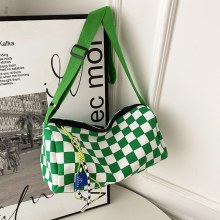 レディースバッグ 2024 新韓国版多用途シングルショルダークロスボディワイドショルダーボストンバッグファッションピローバッグ