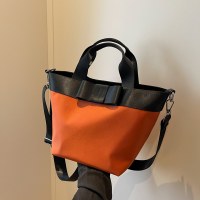 ナイロンバッグ 2023 夏の新スタイルファッショナブルなポータブルバケットバッグシングルショルダーカラーマッチング Tianmi クロスボディ通勤トートバッグ