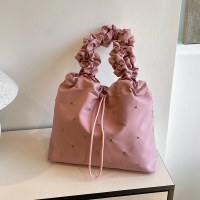 おしゃれなプリーツハンドバッグ、脇の下バッグ、2024秋の新作大容量トートバッグ、おしゃれな通勤用ショルダーバッグ