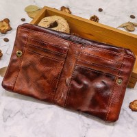 財布メンズ大紙幣財布レトロマルチカードスロットジッパーソフト財布財布