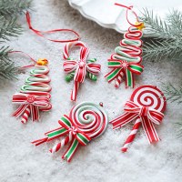 新しいクリスマス装飾用品クリエイティブ赤、白、緑のキャンディペンダントソフトクレイシミュレーションロリポップキャンディペンダント