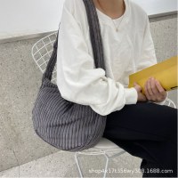 女性用バッグ秋と冬の新しい韓国スタイルの大容量コーデュロイ団子バッグシンプルなショルダークロスボディバッグ