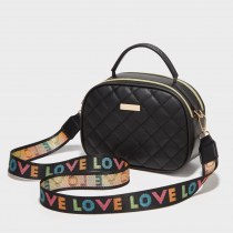 卸売シェルバッグダブルジッパーショルダーバッグプリント ショルダーストラップ レディースバッグ菱形刺繍クロスボディハンドバッグ