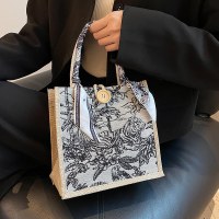 夏のお出かけファッションポータブルランチバッグレディースインキャンバスバッグハイエンド手持ち誕生日ギフトバッグ
