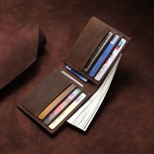 新しいメンズ財布ショートファッション本革財布第一層牛革シンプルなカードホルダー