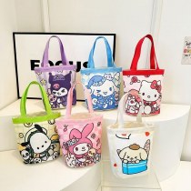 バケツ ポータブル 韓国風 ガーリー ハート ママ ランチバッグ 仕事用 小さなバッグ 子供っぽい 落書き キャンバスバッグ かわいい イラスト
