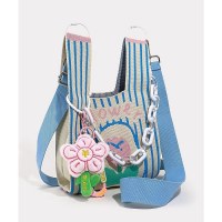 レディースバッグ カウカラー ニットバッグ ハンドバッグ 多用途 ウール バケットバッグ ハンドバッグ トートバッグ 女性用