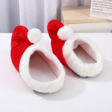 クリスマスかわいい綿スリッパ赤い漫画サンタ クロースのエルフの靴クリスマス装飾スリッパ