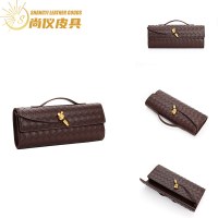 本革通勤バゲットバッグ、秋と冬の多用途クロスボディバッグ、女性の大容量菱形織り脇の下バッグ