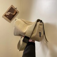 ハイエンドキャンバスバッグ女性のための 2023 新しいコーデュロイショルダーバッグ小さなクロスボディバッグ仕事通勤枕バッグクロスボディバッグ