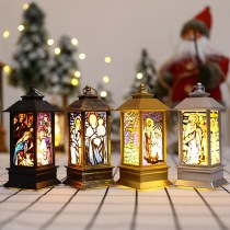 新しいクリスマス風ランタンギフト装飾模造 LED ライト装飾品教会ホリデーホームデコレーションナイトライト