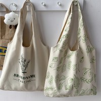 日本と韓国スタイルのキャンバスバッグ女性のサマーベストシングルショルダー大容量ポータブル学生指導バッグバッグ