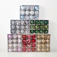 6cm12pc クリスマスボールギフトボックス塗装セットク​​リスマスツリー装飾ペンダントホリデーウィンドウディスプレイ