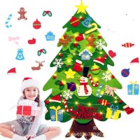 2024 クリエイティブ手作り漫画フェルトクリスマスツリー子供の装飾小さな装飾品新しいフェルトクリスマスツリー