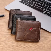 新しい 財布 メンズショート韓国版レトロ横型小型 財布 運転免許証バッグとピックアップバッグジッパー小銭入れを組み合わせた