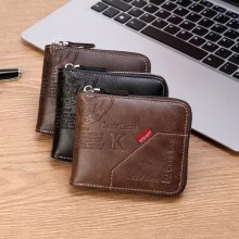 新しい財布メンズショート韓国版レトロ横型小型財布運転免許証バッグとピックアップバッグジッパー小銭入れを組み合わせた