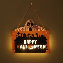 新しいハロウィーンホラーゴーストカボチャランプクラフトウッドドアパネルサスペンション装飾小道具