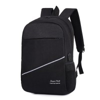 新しいソリッドカラーのビジネスバッグオックスフォード布プリント外部USBインターフェースバックパック大容量コンピュータバッグ
