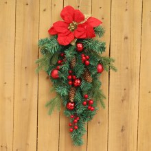 Honyu 新製品クリスマス PE 混合クリスマスフラワー逆さまツリー玄関ドア家の装飾ペンダントドア吊り Amazon
