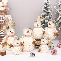 クリスマス装飾用品ぬいぐるみプリント生地とんがり帽子丸帽子雪だるま人形クリスマスギフト新しい装飾品
