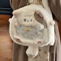 かわいいぬいぐるみ子猫痛みバッグバックパック日本のjk甘い女の子二次元透明小さな食品キビバッグ