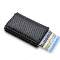 Amazon RFID カーボンファイバー盗難防止カードスワイプバッグメタルカードボックスメンズマルチカードスロットウォレット