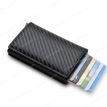 Amazon RFID カーボンファイバー盗難防止カードスワイプバッグメタルカードボックスメンズマルチカードスロットウォレット