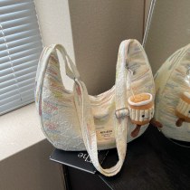 カジュアルで多用途な女性用ニッチバッグ 2024 新しい夏スタイルのクロスボディバッグナイロン布ショルダー団子バッグ