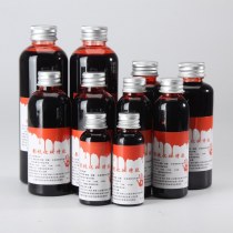 ハロウィン血漿小道具、人工偽血液カプセル、嘔吐血袋、リアルな吸血鬼の歯シミュレーション、偽血漿