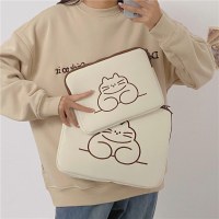 刺繍アニマルかわいいライナーバッグ 11 インチ ipad タブレット保護カバー 13 インチ 14 インチラップトップバッグ