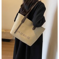 高級ニッチショルダーバッグキャンバス大容量トートレディースバッグ旅行ハンドバッグバッグレディースレターカジュアルバッグ