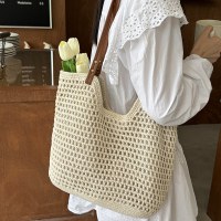女性のための大容量バッグ 2024 新しい多用途ショルダー海辺の休暇ビーチバッグ手織り通勤トートバッグ
