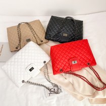女性のための春と秋の新しいファッションカジュアル脇の下バッグ菱形刺繍 チェーン バッグ女性のショルダークロスボディバッグ