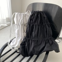 韓国の新しい夏の防水ナイロン大容量巾着バックパック軽量プリーツカジュアル男性と女性のバックパック