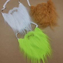 ホリデーパーティーひげマスクハロウィン小道具偽ひげグリーンロングヘアマスクひげサンタ眉毛