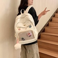 日本イン透明バーバッグ大容量多用途女子大生ガールミニバックパックかわいい小さなスクールバッグ