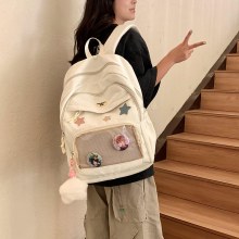 日本イン透明バーバッグ大容量多用途女子大生ガールミニバックパックかわいい小さなスクールバッグ