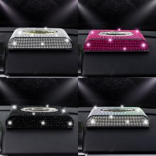 車のダイヤモンドがちりばめられたティッシュボックス、自宅のリビングルーム、ホテルの高級ティッシュボックス、車のダッシュボードアームレストボックスティッシュボックス