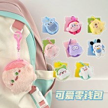 新しいかわいいぬいぐるみミニ小銭入れガーリー装飾ペンダントクリエイティブ漫画ヘッドフォン収納袋ペンダント卸売