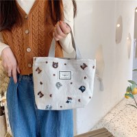 日本刺繍の猫ハンドバッグ、韓国風文学的でかわいいランチバッグ、勤労学生向けの小さなハンドバッグ